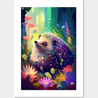 Hedgehog Animal Portrait Painting Wildlife Outdoors Adventure Posters and Art